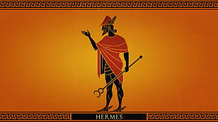 red and black Hermes illustration