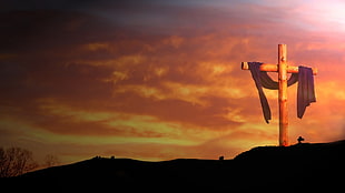 crucifix on top of hill HD wallpaper