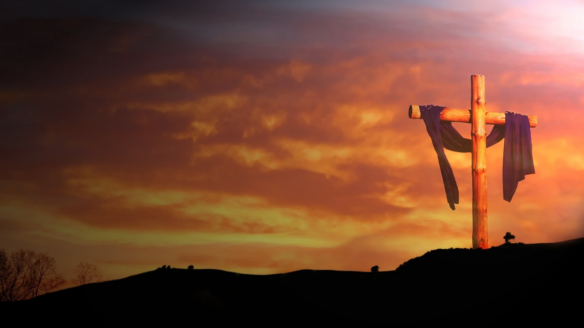 crucifix on top of hill