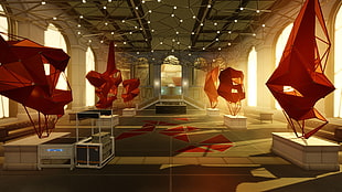 black and red wooden table, Deus Ex: Human Revolution, futuristic, video games HD wallpaper