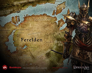 Dragon Age Online game application, video games, Dragon Age, Dragon Age: Origins, map HD wallpaper