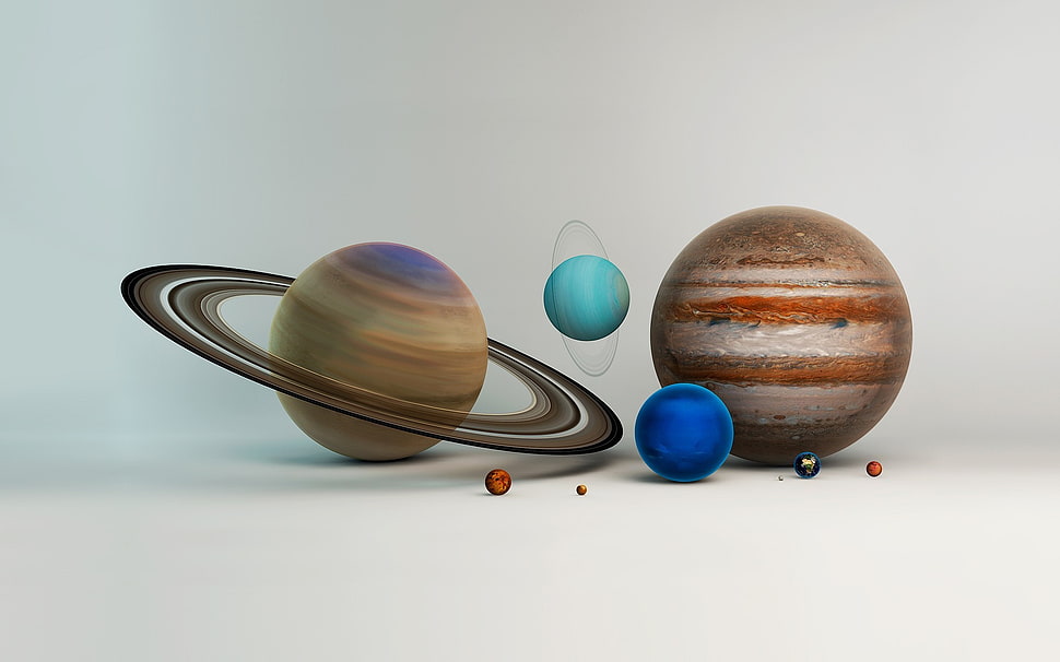 Solar System illustration, artwork, planet, Solar System, digital art HD wallpaper