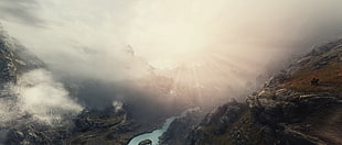 mountain range, landscape, The Elder Scrolls V: Skyrim HD wallpaper