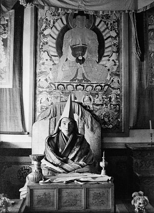 men's robe grayscale photo, Dalai Lama, Buddhism, men, portrait display