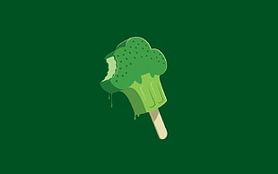 green ice cream illustration, minimalism, green, popsicle