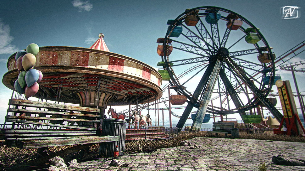 multicolored Ferris Wheel, carnivals HD wallpaper