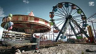 multicolored Ferris Wheel, carnivals