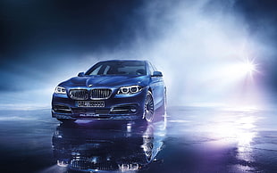blue BMW sedan, BMW, BMW Alpina B5 Bi-Turbo, blue cars HD wallpaper