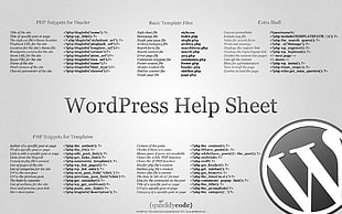 WordPress Help Sheet, wordpress, information, infographics