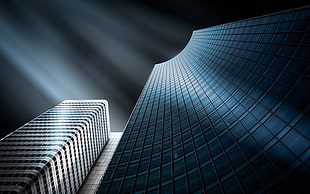 high-rise glass building wallpaper