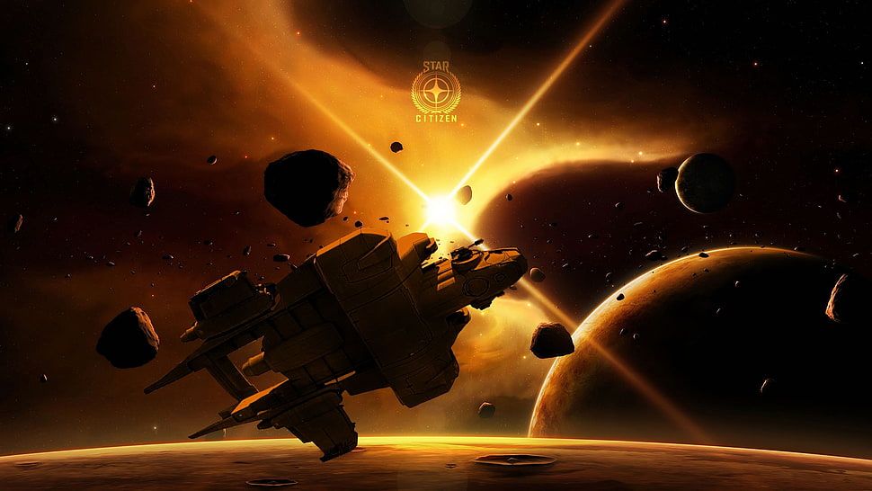 brown and black universe digital illustration, space, spaceship, Star Citizen, starfarer HD wallpaper