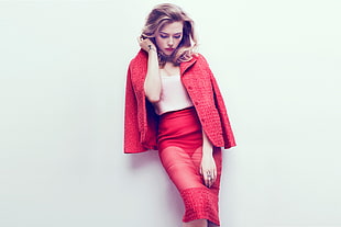 Scarlett Johansson, Scarlett Johansson, people, red jackets