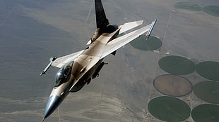 brown and black fighter jet, military aircraft, airplane, jets, General Dynamics F-16 Fighting Falcon