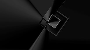 square black and gray 3D graphics, abstract, monochrome