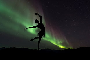 silhouette of ballerina dancer HD wallpaper