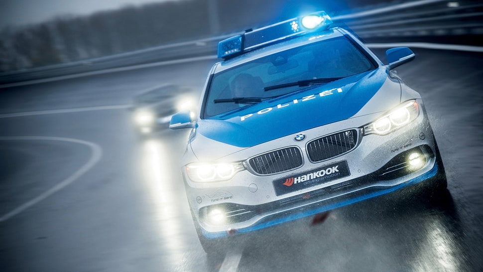 blue and gray BMW police car, car, police, BMW, vehicle HD wallpaper