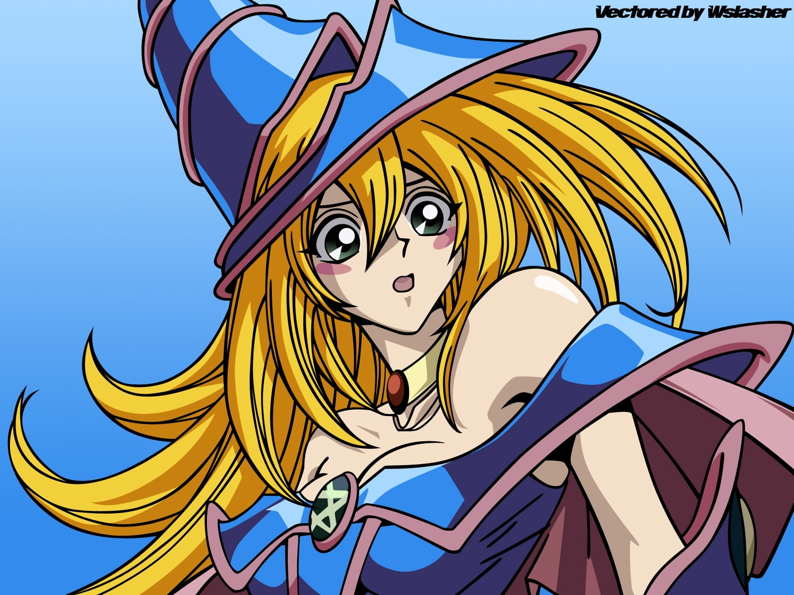 Dark Magician Girl digital wallpaper