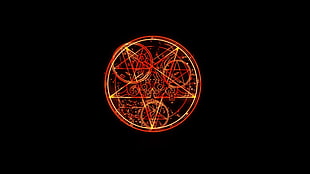 red and black ritual circle illustration, Doom (game), pentagram, demon