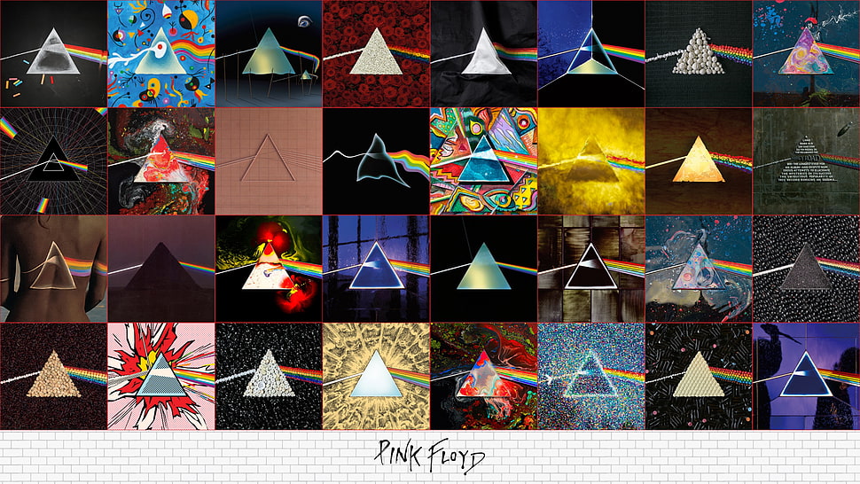 dark side of the moon collage, Pink Floyd, music, The Dark Side of the Moon, collage HD wallpaper