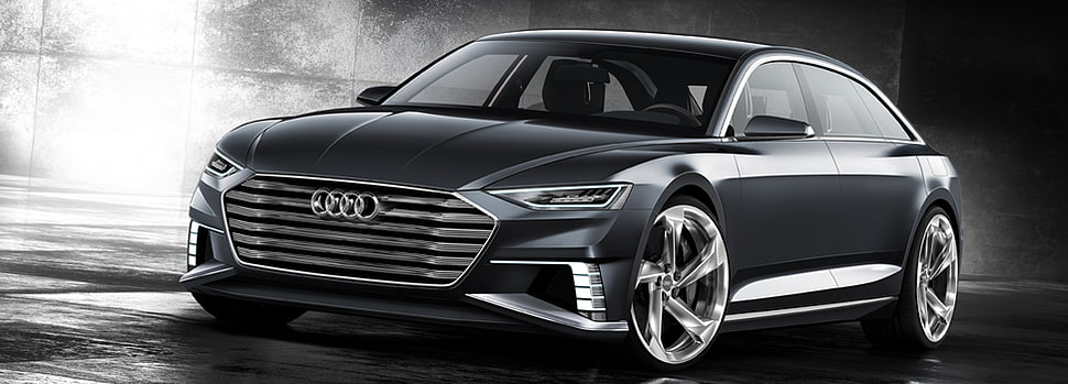 black Audi car HD wallpaper