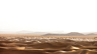 panoramic photography of desert sand under clear sky HD wallpaper