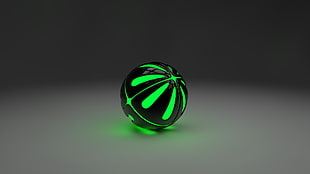 black and green lighted ball toy, 3D, Cinema 4D, digital art
