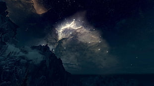 galaxy, The Elder Scrolls V: Skyrim, night, stars, video games