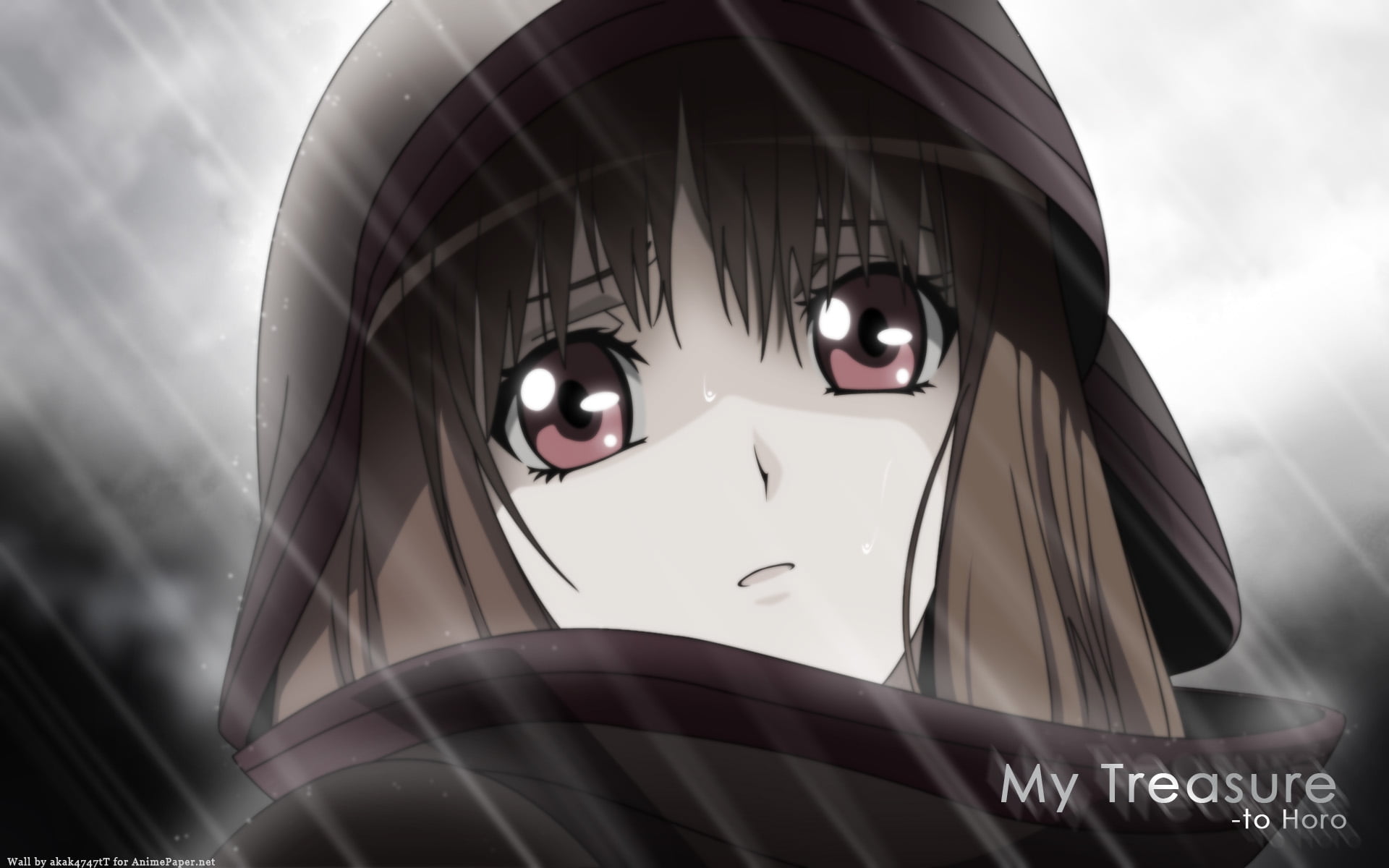 Brown Haired Anime Girl With Hoodie Hd Wallpaper Wallpaper Flare