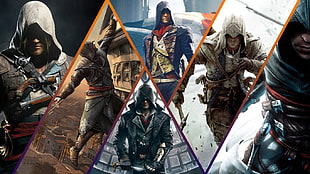 Assassin's Creed character collage illustration HD wallpaper