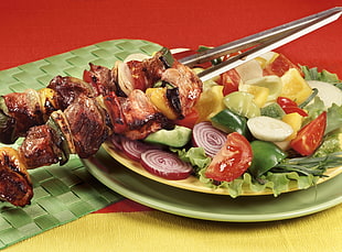 barbeque with sliced vegetables