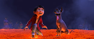 boy and dog 3D animation