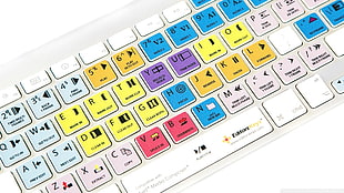 white computer keyboard, keyboards, computer