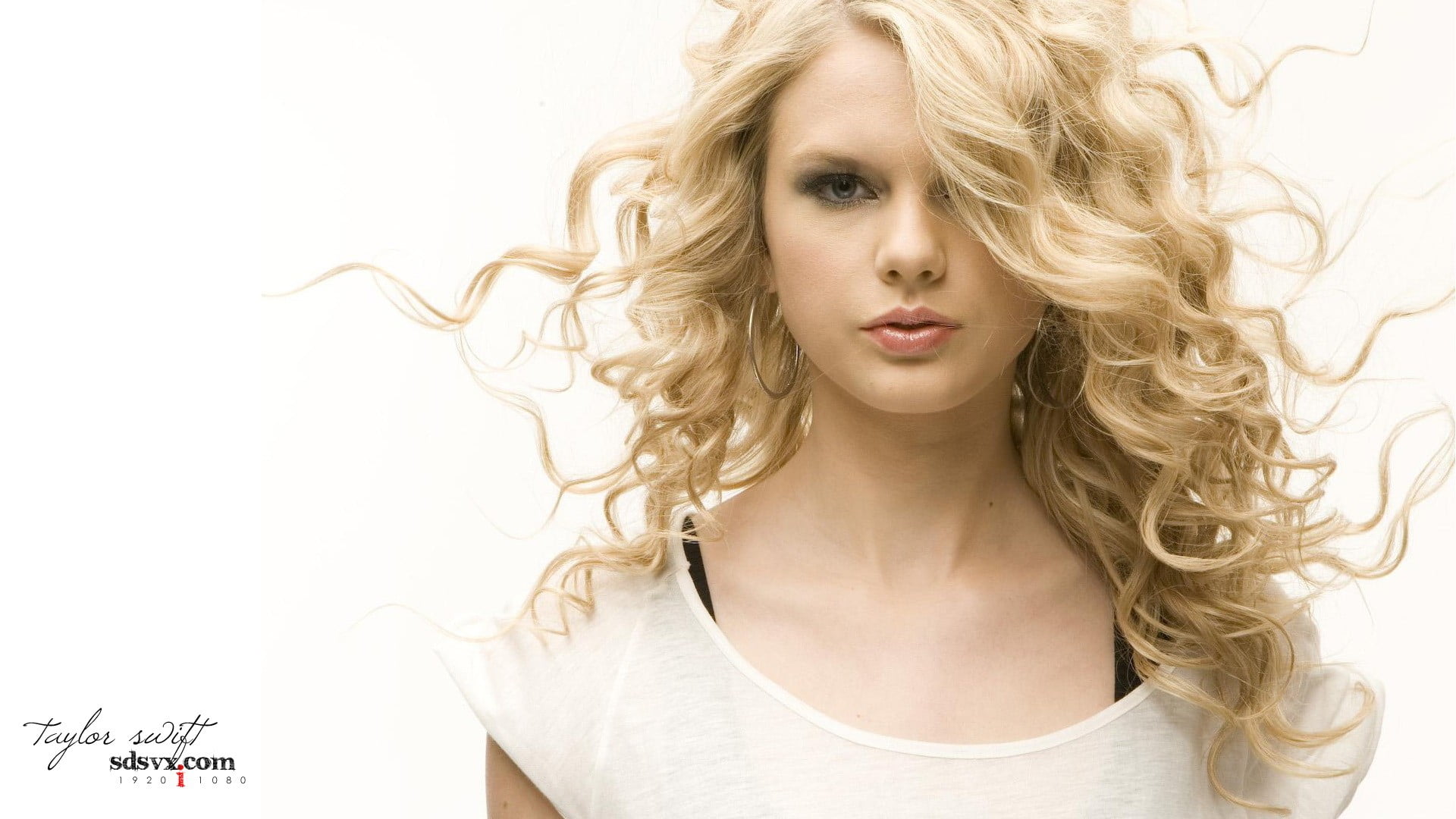Taylor Swift digital wallpaper, celebrity, Taylor Swift, hoop earrings, pink lipstick