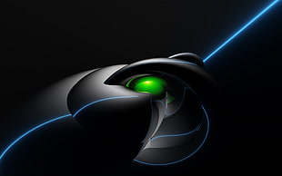 black and green with blue laser illustration