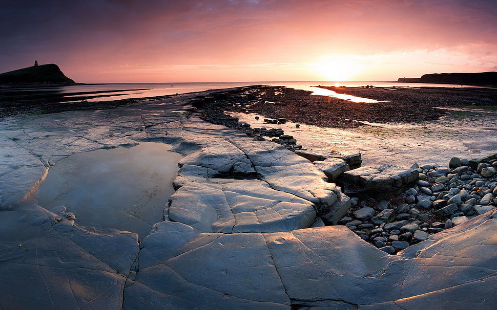 ice caps near sea digital wallpaper, nature, Jurassic Coast, England, coast HD wallpaper