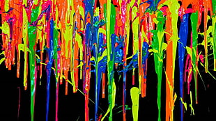 multicolored painting, paint splatter, painting HD wallpaper