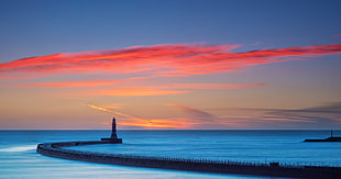 lighthouse, sky, colorful, sea, lighthouse HD wallpaper