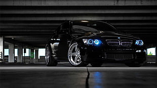 black BMW coupe, car, BMW, black cars, vehicle