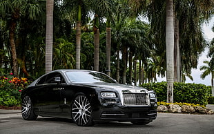 black Rolls Royce Wraith coupe HD wallpaper