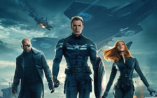 Marvel's Captain America digital wallpaper, Captain America, Chris Evans, Captain America: The Winter Soldier, Nick Fury