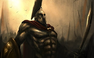 Spartan digital wallpaper, Spartans, warrior, 300