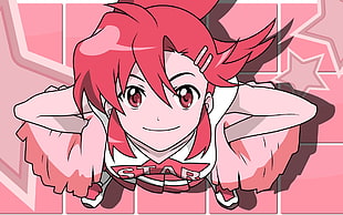 pink haired female anime character digital wallpaper, Tengen Toppa Gurren Lagann