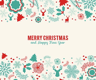 Merry Christmas and Happy New Year text HD wallpaper