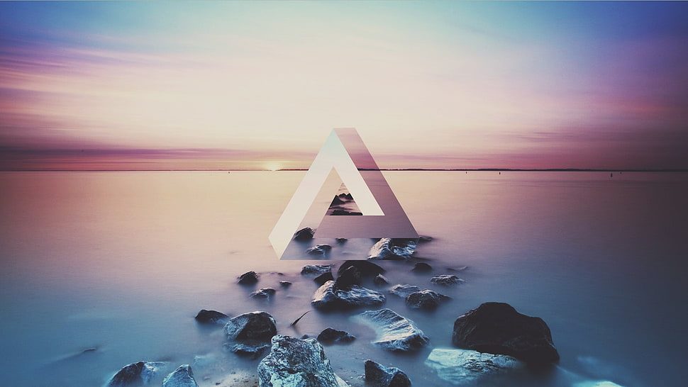 triangular white logo HD wallpaper