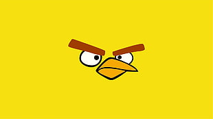 Angry Bird Yellow Bird portrait illustration, Angry Birds HD wallpaper