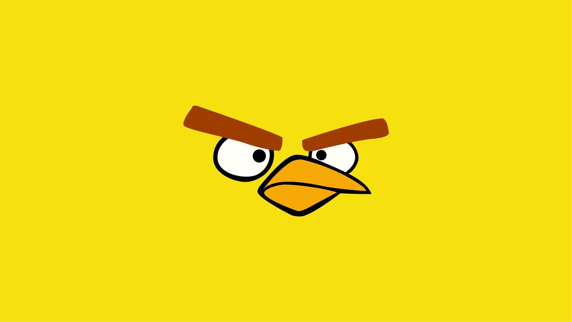Angry Bird Yellow Bird portrait illustration, Angry Birds