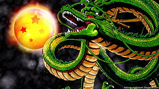 green and brown Dragon Ball Z digital wallpaper, Dragon Ball, dragon, Shenron