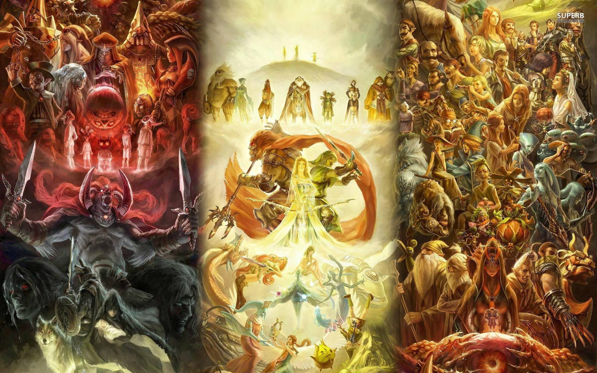 Fate Go The Legend Of Zelda Link Collage Fantasy Art Hd Wallpaper Wallpaper Flare