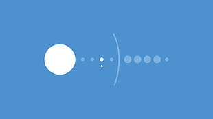 white and blue round log o, simple, simple background, blue, Solar System