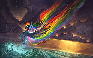 game poster, My Little Pony, artwork, digital art, rainbows